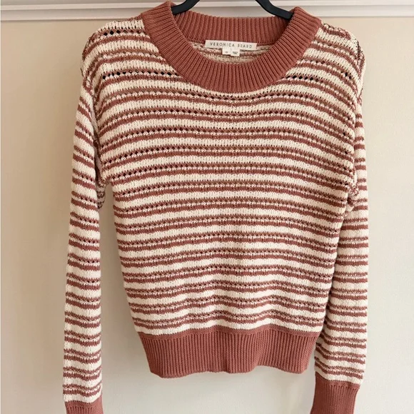 Veronica beard bisa striped cotton sweater - Picture 2 of 5